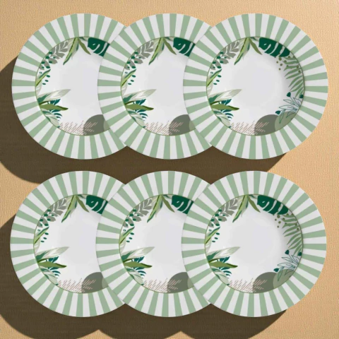 Conjunto 6 Pratos Fundo Herbal Strip Alleanza - comprar online