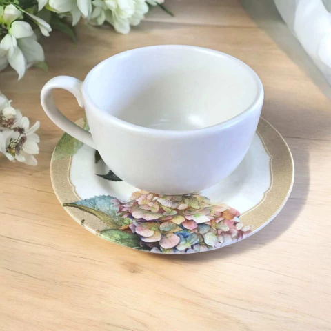 Conjunto 6 Xícaras Chá Com Pires Hortensia 2ª Linha Alleanza - comprar online