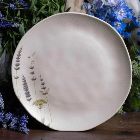 Conjunto 6 Pratos Raso Orgânico Lavanda Porto Brasil - comprar online