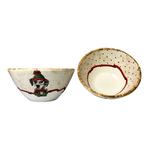 Conjunto 4 Bowls Christmas Dogs Maison Blanche