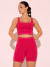 Conjunto Top e Short com Bolsos Recortes Alta Compressão Push Magenta