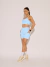 Short Feminino com Bolsos Alta Compressão Tech Power Azul Claro - Amplifit 