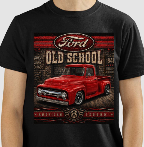 Camiseta Old School Ford F100 Red