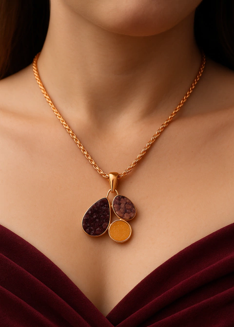 Colar Tripli | Rosé | Cristais Diamantes do Vinho - comprar online