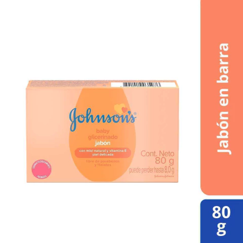 Jabón en barra glicerinado Johnson's 80gr