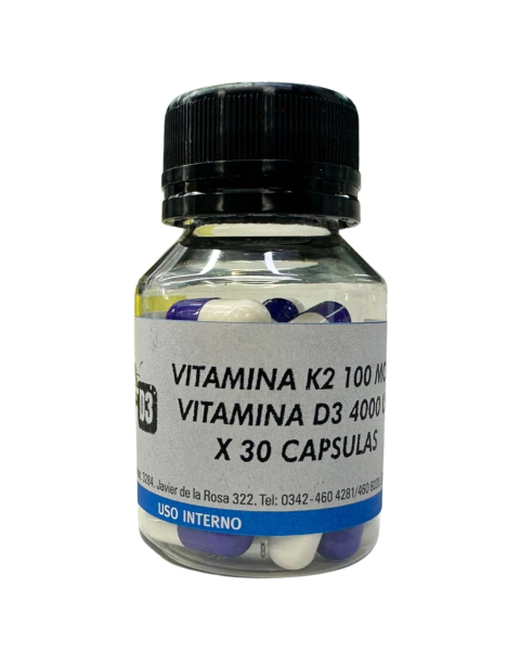 Suplemento de vitaminas K2 + D3 x 30 cápsulas - comprar online