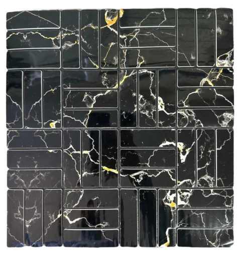 Mosaico Autoadhesivo 30x30cm Negro Cuadrados