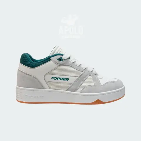 Zapatillas Topper Umpire Hombre Blanco, Gris Lunar y Verde