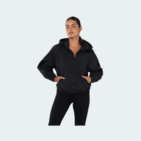 Campera IU Rompeviento Crinklelined Mujer Negro