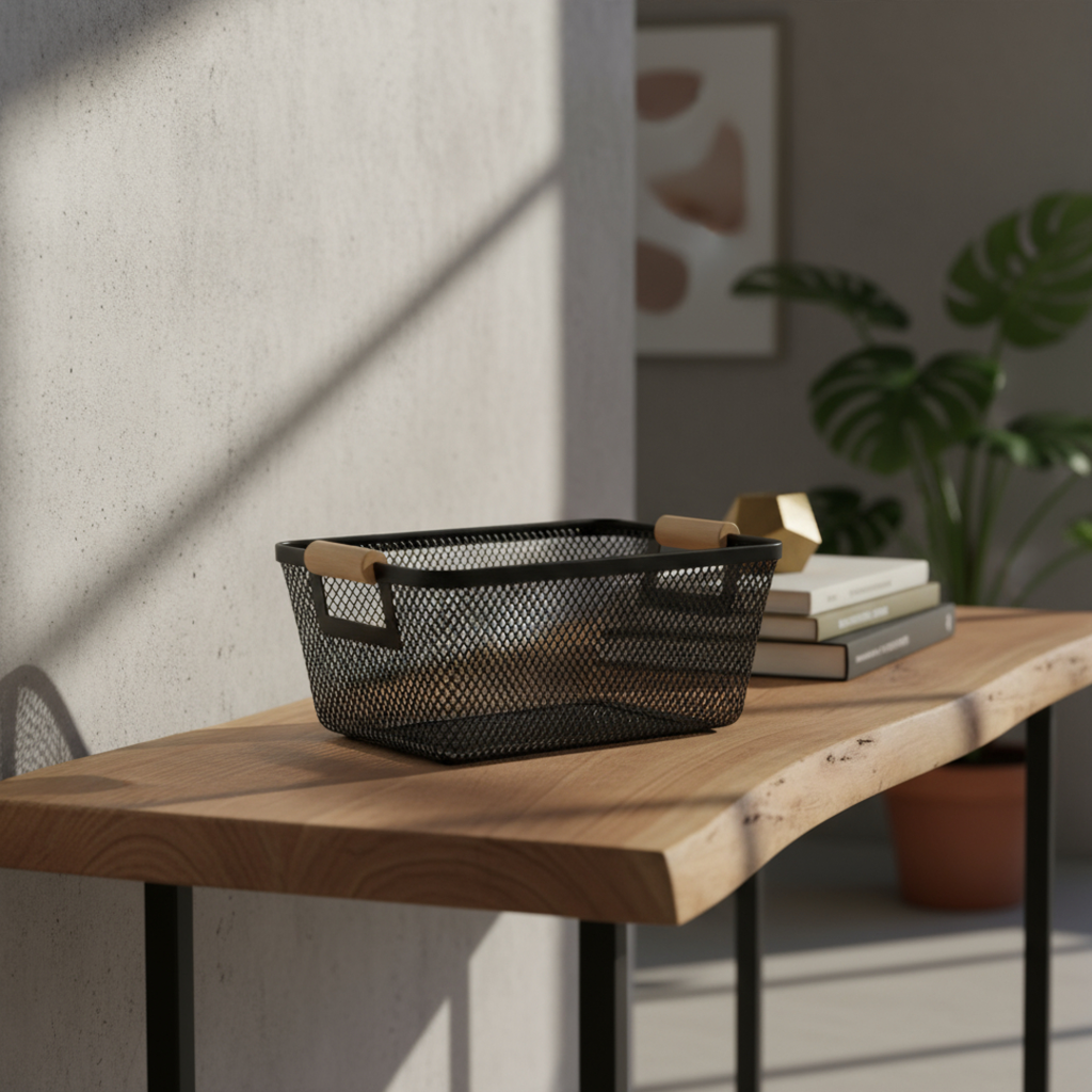 Canasto rectangular c/asas chico 23x17cm