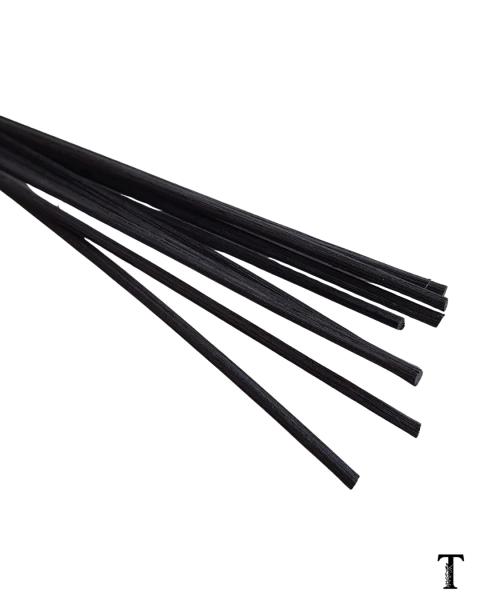 Varillas sintéticas negras para difusores, de 24 cm de largo y 3 mm de diámetro, paquete de 6 unidades