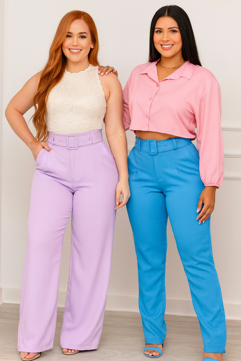 Calça skinny e pantalona cinto encapado alfaiataria - comprar online