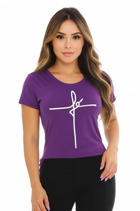 Blusa t-shirt manga curta Fé - comprar online