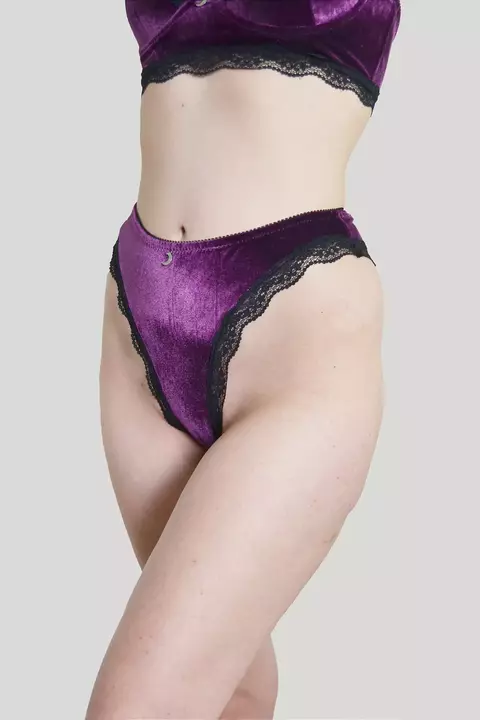 Calcinha Asa Delta Veludo Garnet - comprar online