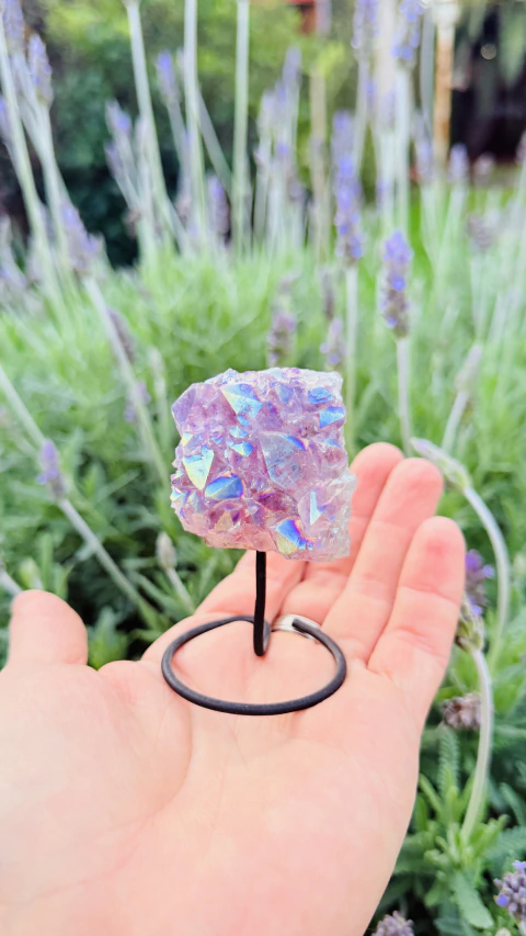 Amethyst Aura Druse with base - buy online