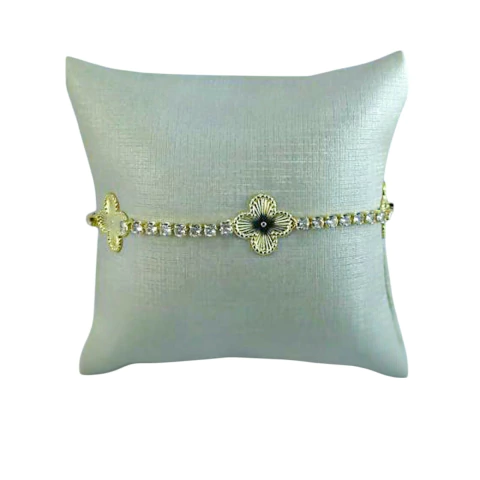 PULSEIRA RIVIERA REDONDA (3MM) + TREVO (14MM) TAM. UNICO