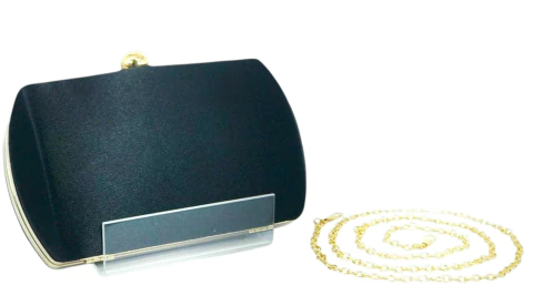 BOLSA FESTA MEIA OVAL PRETA ACETINADA FEIXO BOLA