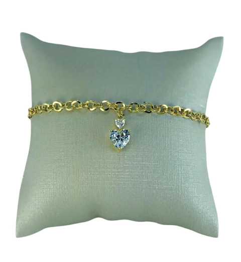 PULSEIRA ELOS REDONDO + CORACAO CRISTAL TAM. UNICO