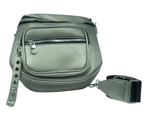 BOLSA ESTILO POCHETE ALCA TECIDO PRATA