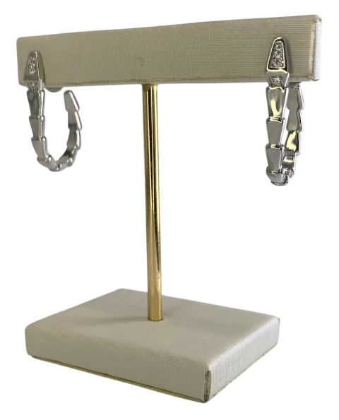 BRINCO RODIO MEIA ARGOLA C/PONTOS CRAVEJADO AZ.