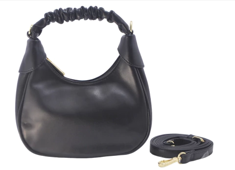 BOLSA MINI ALCA FRANZIDA PRETA