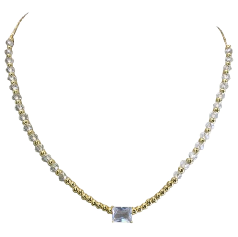 CHOKER FLH. CRIS. PING. ZIRCONIA QUADRADA - comprar online