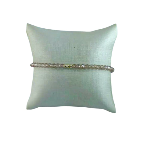 PULSEIRA FLH. CRIS. BEGE TRANSLUCIDA 3 BOLINHAS