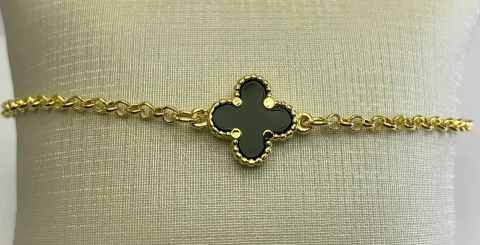 PULSEIRA ELO PORTUGUES + TREVO BAIXA FUSAO (12MM) TAM. UNICO