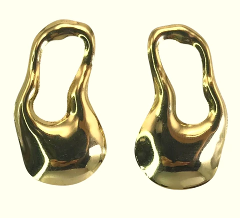 BRINCO OVAL VAZADO MARTELADO (36MM) TAM. UNICO