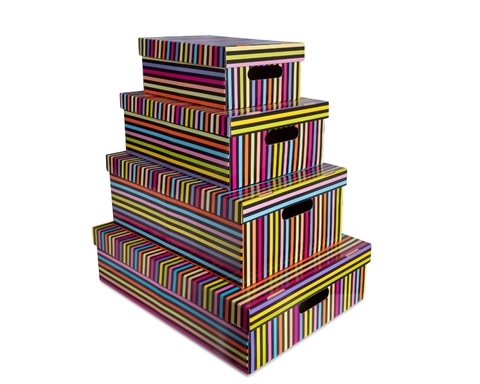 Caja plastificada A Rayas