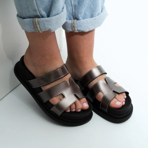 Rasteira Papete Helena Ônix - comprar online