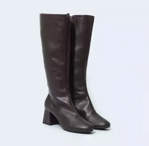 Karen - Bota Cano Alto Marrom com Ziper - comprar online