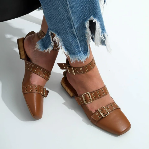 Sapatilha Juce Caramelo Couro - comprar online