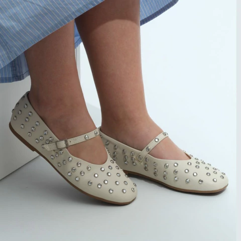 Sapatilha Ema Brilhos Off-White - comprar online