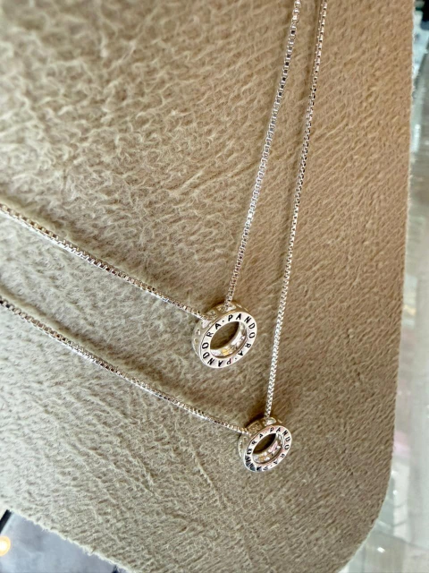 Colares Inspiração Pandora Gravado – Prata Italiana