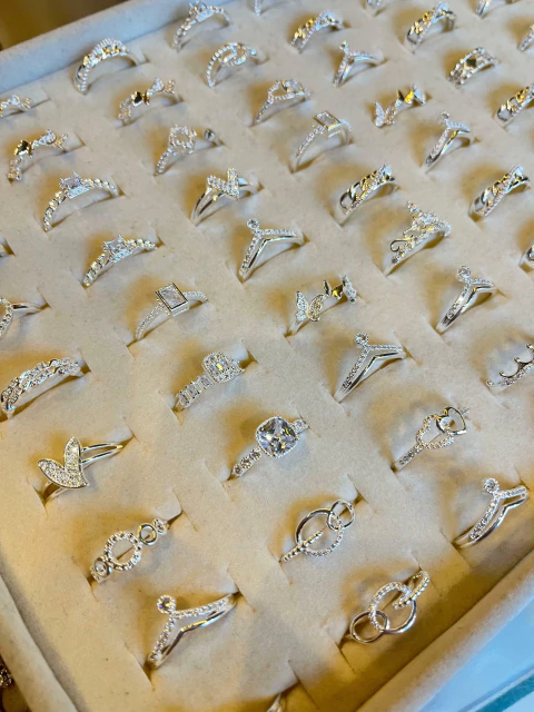 Kit Atacado - Anéis Femininos em Prata Italiana (Garantia Vitalícia)