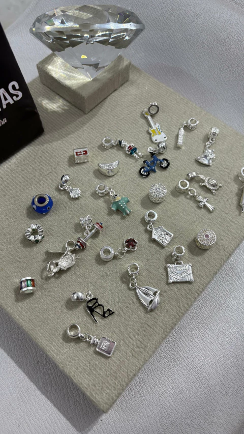 Kit com 6 Berloques em Prata Italiana – Garantia Vitalícia