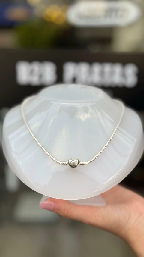 Colar Pandora Fecho Coração – 2 unidades