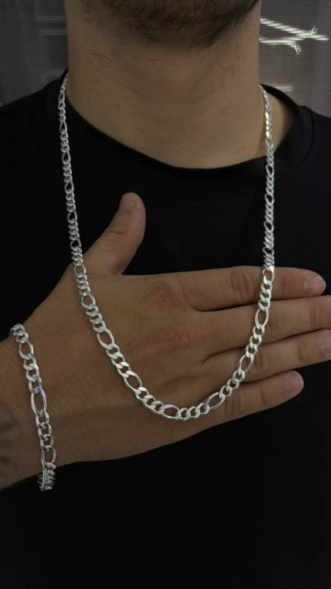 2 Kits de Correntes em Prata Italiana – Modelo 7mm / 70cm – B2B Pratas - comprar online