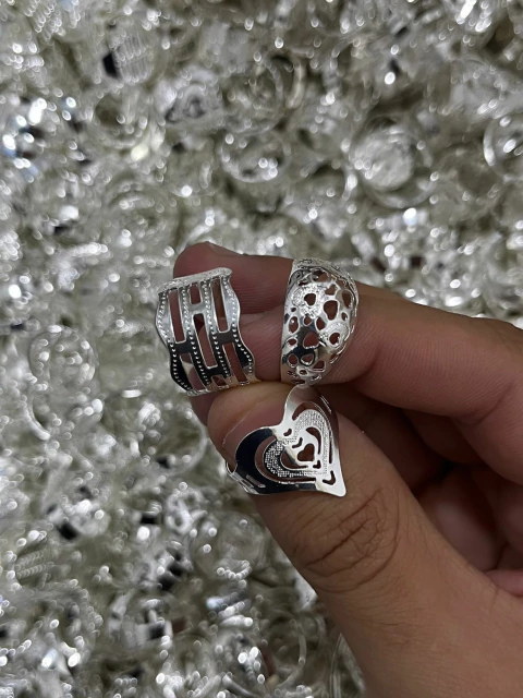 Combo com 3 Anéis em Prata Italiana