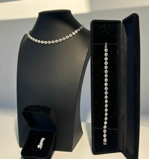 Conjunto Swarovski: Colar + Pulseira + Anel - comprar online