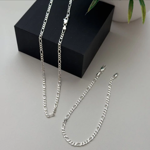 Conjunto Masculino 3x1 – 5mm – Prata Italiana