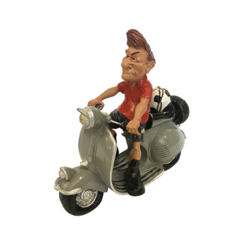 Estatueta Motoqueiro Decorativa em Resina - 60643