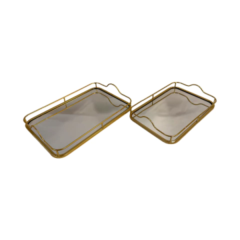 Kit de Bandejas em Metal com Espelho - 71808