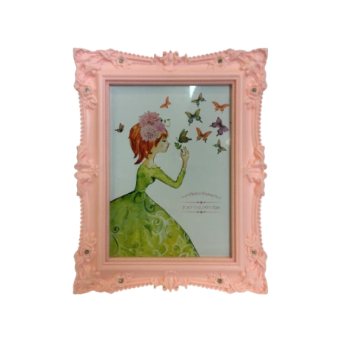 Porta-Retrato em Plástico 12,7x17,7x2cm – Moldura Decorativa com Ilustração Artística - 744 II