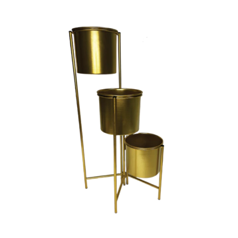 Floreira com Trio de Vasos de Metal - 77546