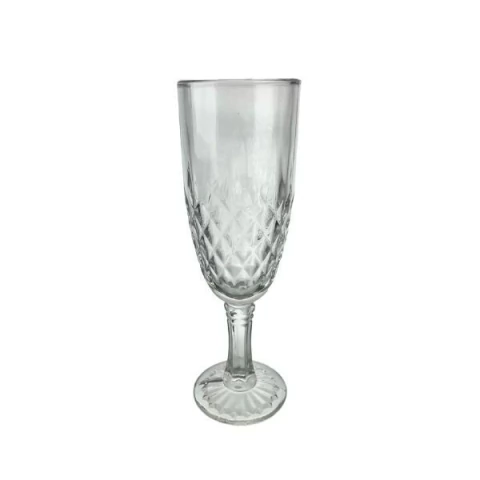 Taca Decorativa de Vidro Cilíndrica com Relevo 180ml - 6 unidades - 79121