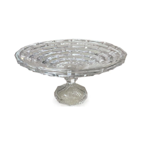 Fruteira de Vidro com Pé e Padrão Lapidado - 9272PLAX