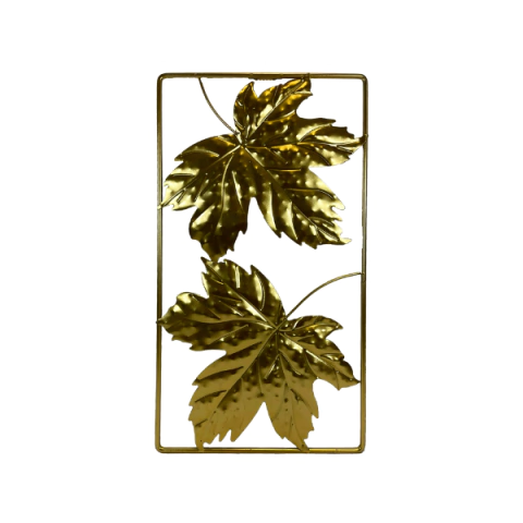 Adorno de Parede em Latão com Folhas Decorativas - CD21-082