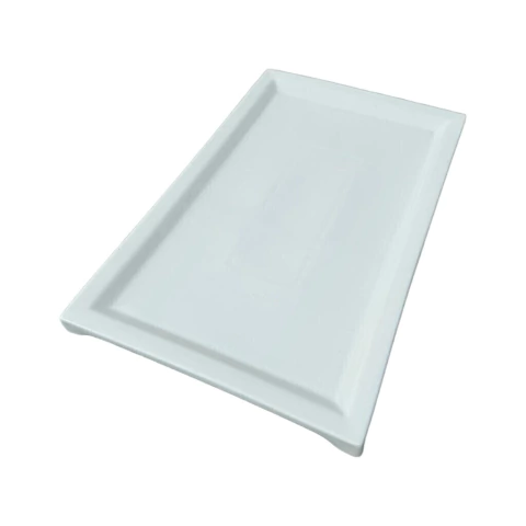 Travessa de cerâmica 35 × 22 cm retangular com bordas elevadas e design minimalista - CG6594